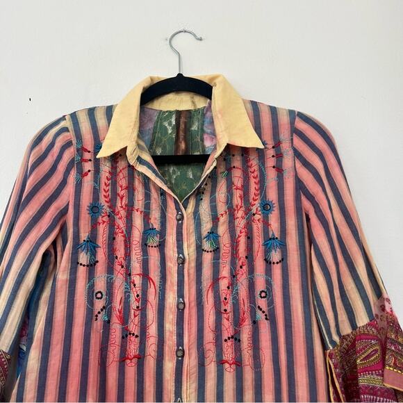 Aratta Silent Journey Beatriz Mixed Print Tunic Blouse - Picture 5 of 10